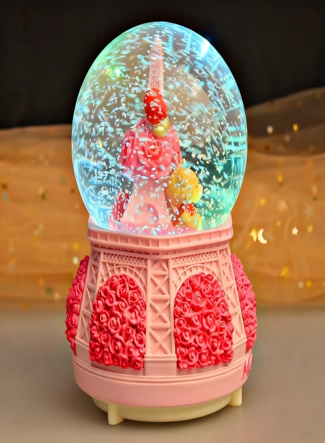 كرات ثلجية، هدايا صندوق موسيقي للبنات، كرات ثلجية موسيقية على شكل برج إيفل مع أضواء LED، تأثير تساقط الثلج، كرة زجاجية مزخرفة لغرفة الأطفال، هدية عيد ميلاد للبنات من عمر 5 إلى 16 سنة - Image 1